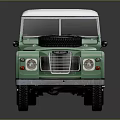 Vintage Green Pickup Truck With White Roof Spare Tire Round Headlights And Open Bed