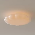 Modern White Ceiling Light With Soft Glow And Petal Shaped Design 3d model