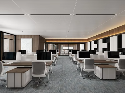 modern public office area office area 3d model