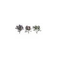 Colorful Artificial Flower Decorative Ornament Set with Green Foliage and Assorted Colored Petals
