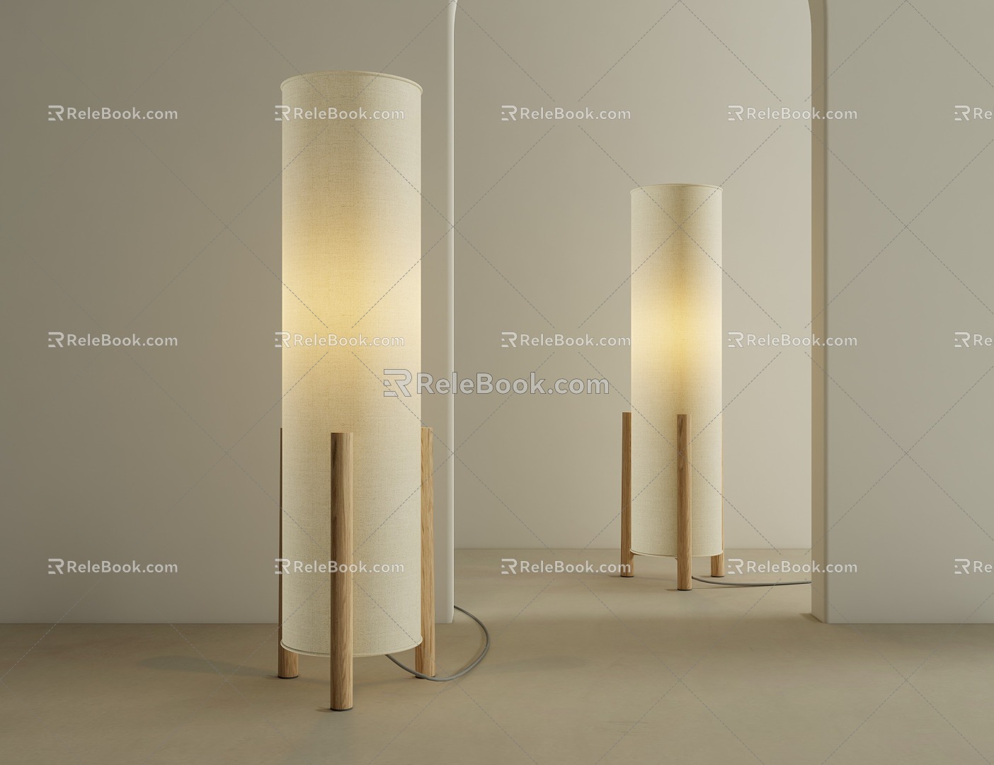 Modern Floor Lamp-Quiet Wind Floor Lamp 3d model