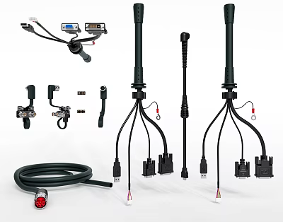 Assorted Electronic Connectors Harnesses And Components 3d model