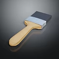Wooden Handle Paint Brush With Black Bristles And Metal Ferrule