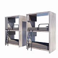 Modern Bunk Beds With Gray Frame Metal Ladder And Double Tier Structure 3d model