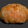 Peeled Tangerine with Orange and White Textured Skin on Black Background Showing Reflection