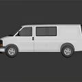 White Cargo Van With Clean Exterior Design On Dark Reflective Surface 3d model