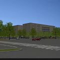 Modern Design Industrial Factory Aerial View With Greenery Roads And Parking Vehicles