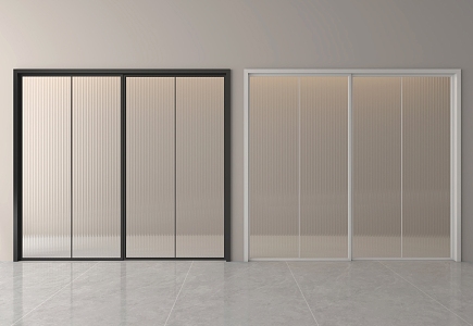 Modern sliding door glass sliding door 3d model