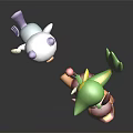 Colorful Cute Cartoon Character Toy Figures With White Purple Green And Orange Playful Designs