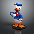 Donald Duck Cartoon Character In Blue Outfit With Red Bow Tie And Orange Feet