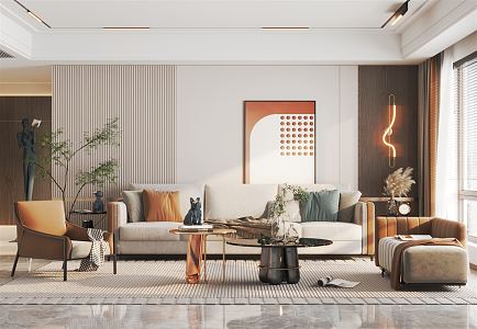 Light Luxury Living Room Home Living Room 3d model