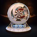 Luxurious Roulette Wheel Display With Gold Silver Decoration And LOGO Base