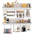 Modern Bathroom Cabinet Rack With Multiple Tiers For Storing Toiletries And Bottles