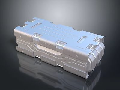 Industrial Metal Mechanical Equipment Component With Smooth Reflective Surface And Structural Parts 3d model