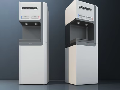 Modern Household Appliances Two Standing Water Dispensers With White And Gray Sleek Design 3d model