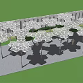 Modern Pergola Structure With Hexagonal Openwork Canopy And Grass Pavement 3d model
