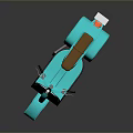 3D Rendered Light Blue Scooter With Brown Seat And Dark Background Reflection