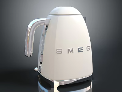 Stylish White SMEG Electric Kettle Modern Daily Electrical Kitchen Appliance 3d model