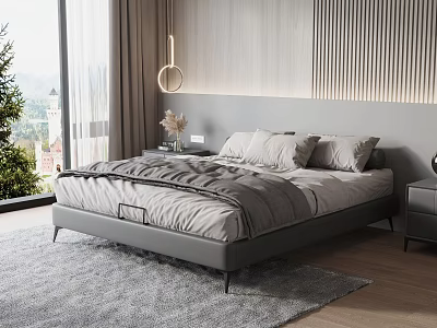 Modern Double Bed 3d model