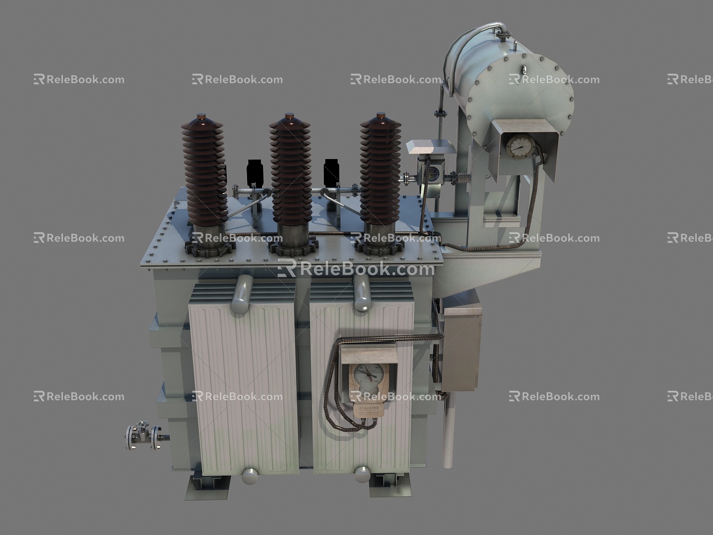 Station main transformer with variable voltage 3d model