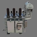 Station main transformer with variable voltage 3d model