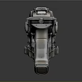 Sci Fi Speed Gun Featuring Metallic Casing Mechanical Details And Blue Digital Speed