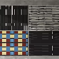 Square Rugs With Colorful Geometric Patterns Striped Lines And Abstract Square Designs 3d model
