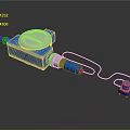 Blue Industrial Measuring Instrument With Dial Gauge Cable And Connector