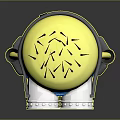 Minion Character With Yellow Body Blue Overalls Large Goggles Black Spiky Hair And Grinning Expression