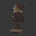 Christmas Santa Claus Figurine Ornament On Wooden Table Furniture Decor