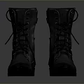 Durable Black Leather Boots With Zipper And Shoelace Design For Daily Life Use