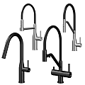 Sleek Modern Kitchen Faucets With Black Handles And Brushed Gold Finish Design