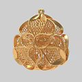 Exquisite Gold Flower Shaped Filigree Jewelry Pendant with Intricate Design