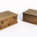 Rustic Wooden Storage Boxes With Drawer And Metal Clasps For Home Decor