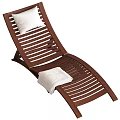 Slatted Wooden Lounge Chairs In Different Colors With Foldable Design And Cushions