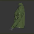 Green And Silver Jacket With Stand Collar Long Sleeves Modern Fashion Design