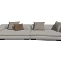 Modern double sofa multiplayer sofa 3d model