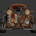 Rusty Red Modified Beetle Juice Car With Off Road Style And Large Tires