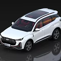 White SUV With Panoramic Sunroof Red Interior Stylish Wheels And Modern Front Design