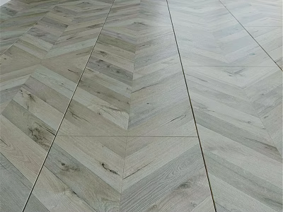 Herringbone Pattern Wooden Floor With Natural Texture And Light Gray Design 3d model