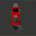 Red Industrial Equipment With Display Screen Control Panel And Side Components Base Stand