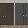 Modern Double Doors With Brown And Gray Perforated Panels For Home Interior Design