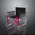 Modern Wheelchair Design With Black Seat Pink Frame And Silver Wheels