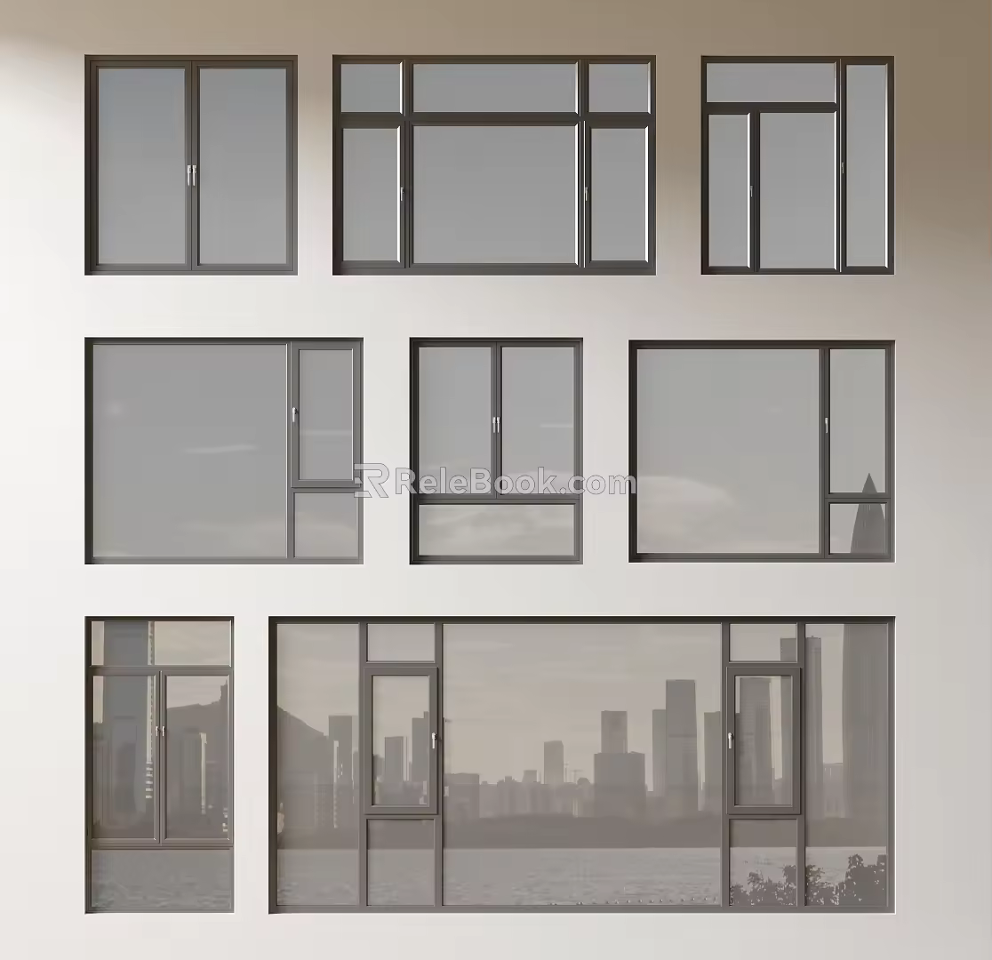 Modern windows combination windows glass windows floor-to-ceiling windows balcony windows bay windows bedroom windows sliding windows casement windows doors and windows 3d model