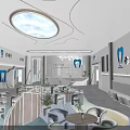 Dental Consultation Room Interior With White Reception Desk Chairs And Green Plants