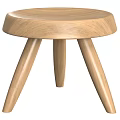 Minimalist Black Wooden Side Table With Round Top And Three Sturdy Legs