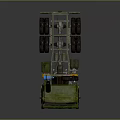 Green Heavy Duty Truck Chassis With Muddy Body And Yellow Wheels
