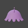 Cute Purple Game Movie Character With Cat Ears Octopus Tentacles And Yellow Star