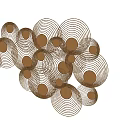 Round Metal Wire Wall Decor With Brown Center And Multiple Sizes 3d model