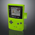Neon Green Game Boy Color Portable Electronic Gaming Device Displaying Game Interface